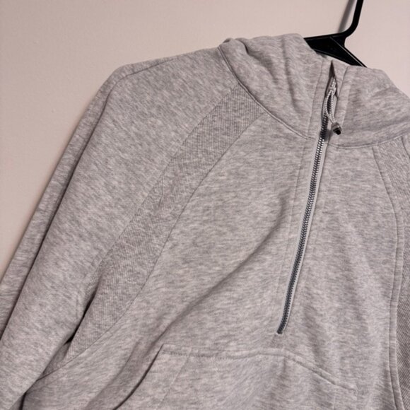 Lululemon OTF Orangetheory Scuba Oversized 1 2 Zip Hoodie     Lt Grey - Picture 2 of 3